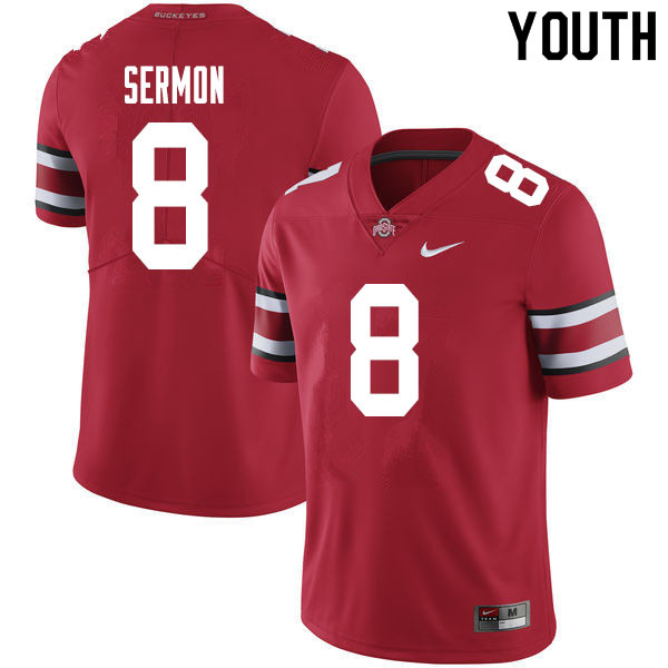 Youth #8 Trey Sermon Ohio State Buckeyes College Football Jerseys Sale-Red